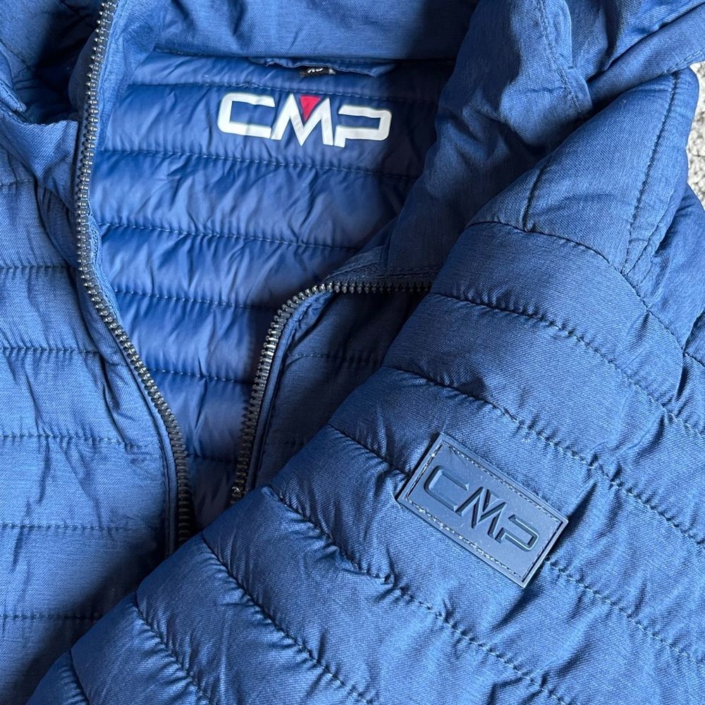 CMP Puffer Jacket Coat Navy Blue Hooded Quilted‎